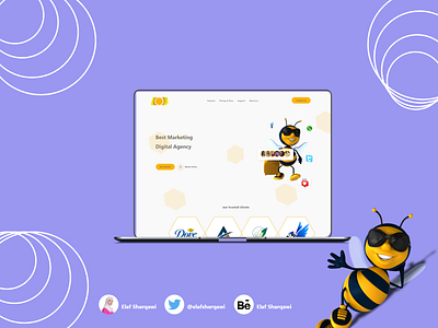 Landing page For Honey Marketing 3d adobe xd figma app design graphic design illustration logo typography ui userflow تصميم