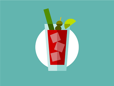 Bloody Mary bloodymary cocktail drink flat illustration logo