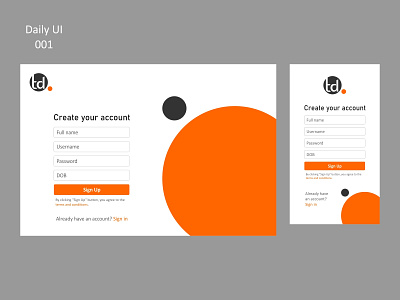 Sign Up Page 001 create account daily ui daily ui 001 dailyui design sign up form sign up page signup form signup page ui web page