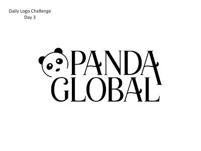 Panda Global black logo dailylogo dailylogochallenge logo logodesign panda panda globa panda logo pandalogo