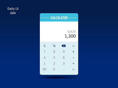 Calculator 004 calc calc ui calculator calculator ui daily ui 004 daily ui challenge dailyui