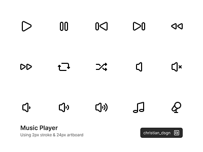 Music Player Icons design icon icon a day ui uidesign ux