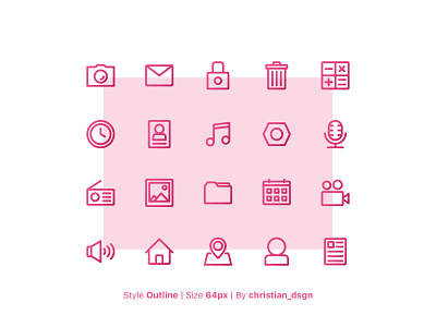 Outline App User Interface Icons