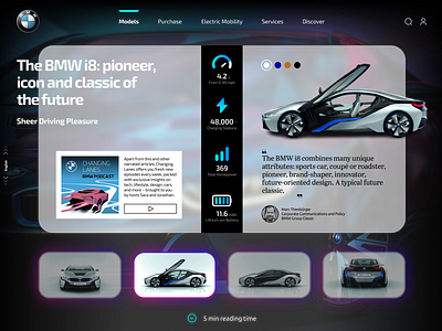 BMW i8 bmw bmw i8 car car sale i8 interface interface design landing page ui uiux ux web design website