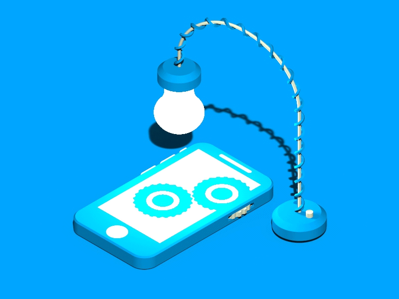 Electricity 3d demo gif lamp mobile