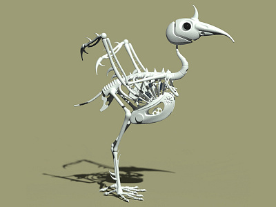 Chick (2) 3d bird fantasy illustration skeleton
