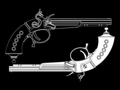 Duelling pistols (2) 3d antiques illustration pistol
