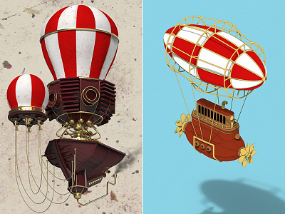 Steampunk Airships 3d airship fantasy imaginary science fiction steampunk technology toy victorian