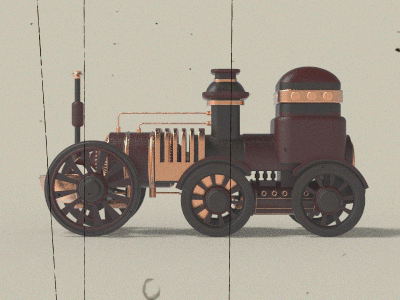 Toy Train 3d fantasy gif imaginary locomotive steampunk technology toy train victorian