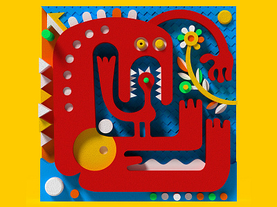 Polite Monster 3d abstract art digital illustration