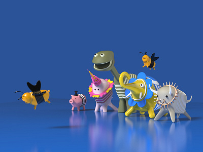 Toy Animals (5) 3d design digital art fantasy illustration imaginary toy