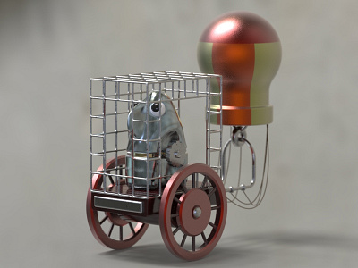 Prisoner 3d cartoon fantasy illustration imaginary steampunk