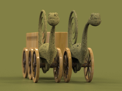 Ancient Toy (2) 3d ancient chariot dinosaur fantasy illustration toy