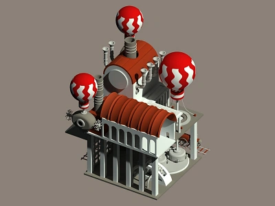 Air Balloon Station (2) 3d air balloon airship fantasy game imaginary isometric mobile science fiction steampunk toy victorian