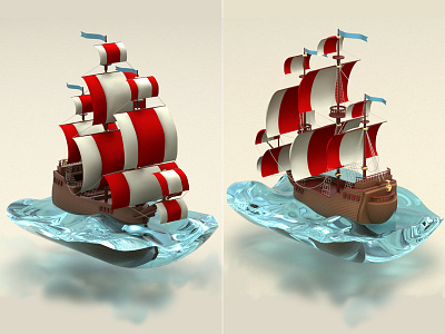 Sailing Ship (3) 3d antique boat galleon illustration sailing ship ship toy