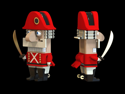 Nutcracker (3) 3d cartoon character design christmas design gif illustration nutcracker toy toy soldier xmas