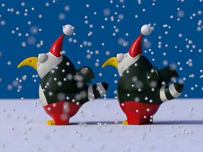 Winter Birds 3d bird cartoon childrens christmas design illustration north toy winter xmas