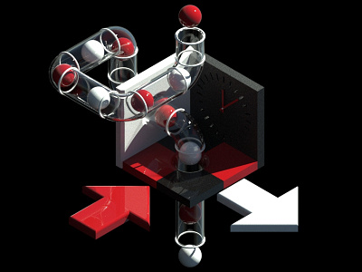 Abstract Isometric Design (dark version)