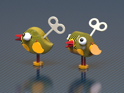 Toy Birds 3d bird cartoon fantasy fun illustration kids render toy toydesign