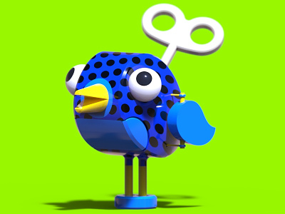 Toy Bird 3d bird cartoon fantasy fun illustration kids render toy toydesign
