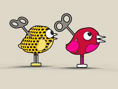 Toy Birds (cartoonish style)