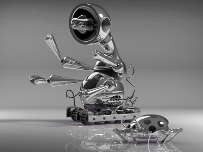 Basic Chrome 3d bug fantasy illustration imaginary kids robot science fiction technology toy