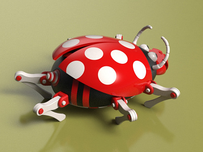 Ladybird (2) 3d bug fantasy illustration imaginary insect kids ladybird robot science fiction technology toy