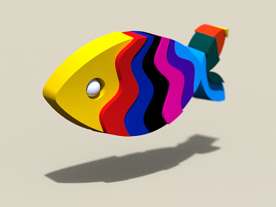 Colorful Fish 3d design fish geometric icon illustration shape