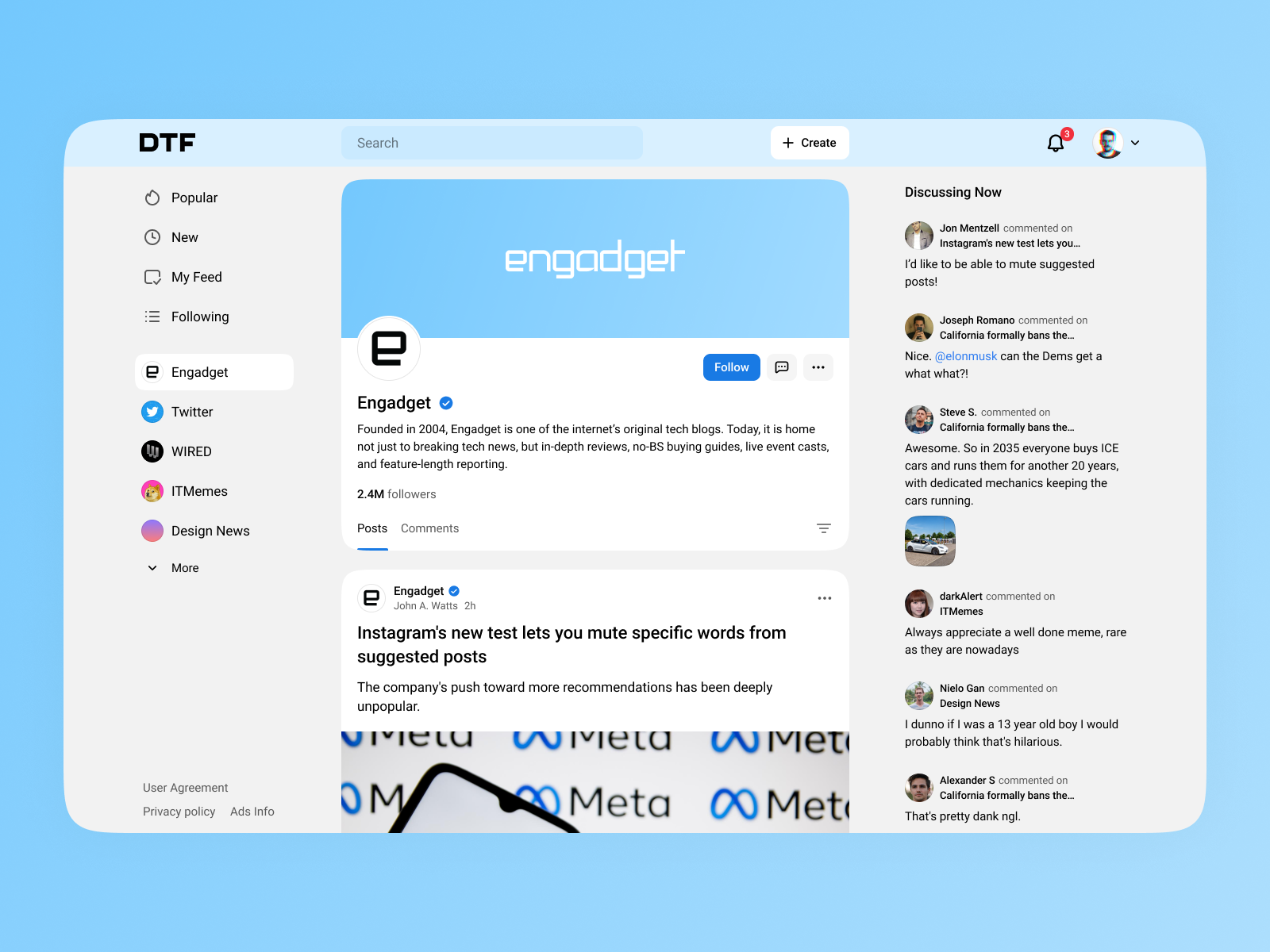 Profile Layout — DTF by Vyacheslav Nazarov on Dribbble
