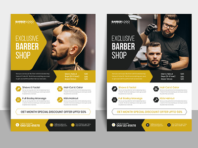 Barbershop Flyer or Ad Poster Template Design barber barber flyer barber poster barber shop barbershop beauty flyer branding design flyer graphic design hair hair salon print design salon salon flyer woman spa