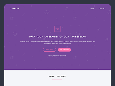 One of my few experiments with "colour" bright landing page pink purple ui website website design