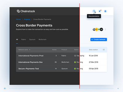 Chainstack / Networks blockchain clean color scheme dark design enterprise interface light minimal networks panel product design saas table ui ux