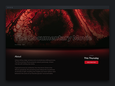 Dark Movie black clean dark desktop desktop app documentary glowing gradient minimal movie red streaming transparent ui