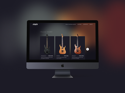 Guitar Store Website blur buy cards colourful dark ecommerce guitar minimal shop store ui webdesign website