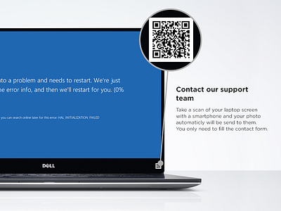 Contact Us - DailyUI 028 100dayschallenge bsod concept contact contact us dailyui dell laptop qr qr code support ui