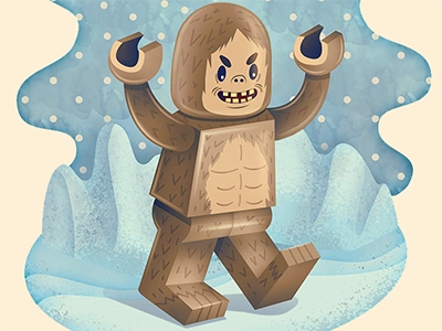 Yeti cryptozoology illustration lego vectors yeti