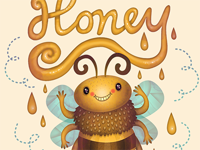 Honey Bee bee digital illustration honey vector