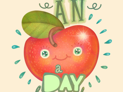 An Apple a Day apple fruit illustration type vectors