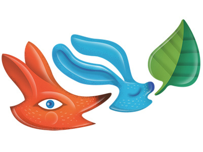 The Food Chain colors fox illustration logo rabbit vectors