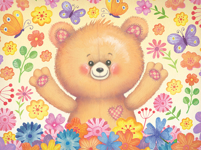 Bonnie Bear bears greeting cards picture books retro vintage art watercolors