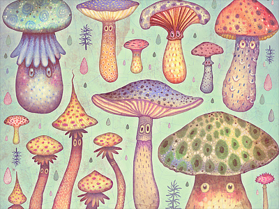 Fun, Fun, Fungi book colorful fungi illustration mushrooms picture book watercolors