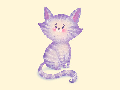 Sad kitty cards cat colored pencils goodbye greeting cards kitty watercolor