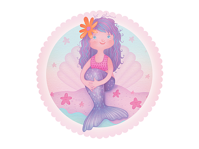 Mermaid Girl birthday cards cute girl greeting cards illustration little darlings mermaid spring sweet