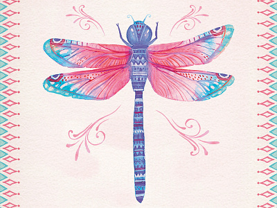 Dragonfly animals birthday cards bohemain boho design dragonfly greeting cards illustration rhapsody watercolor watercolors