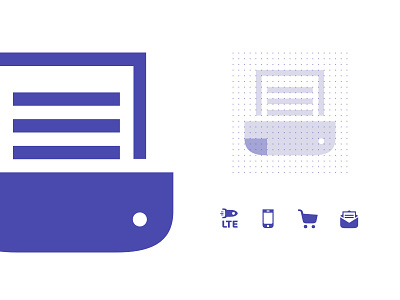 Icon system for a telephone brand checkout graphics icons illustration lte paper phone