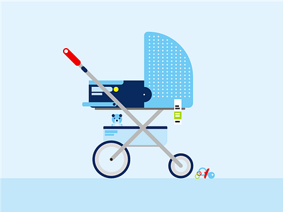 Buggy Illustration airline airplane baby baggage buggy illustration teddy
