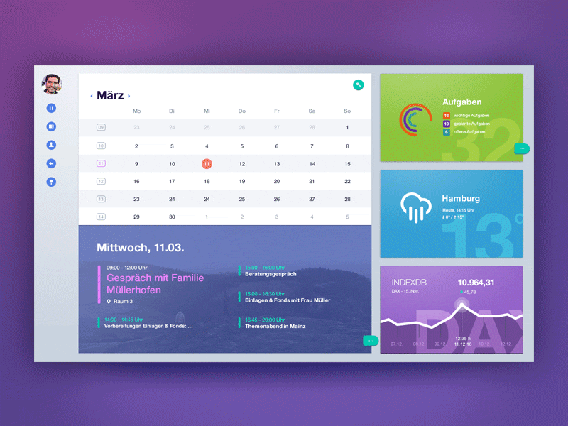 Platform Interface 01 application design calendar dashboard interface design platform stock weather widgets