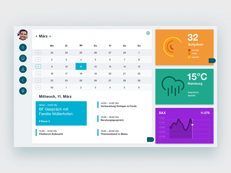 Platform Interface 02 application design calendar dashboard interface design platform stock weather widgets