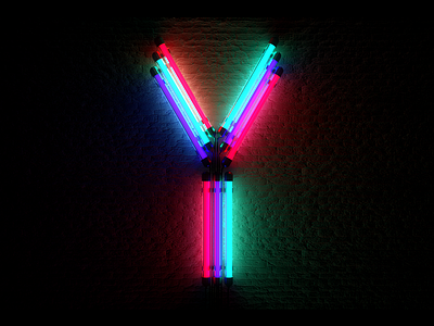 @_vent 25 - Y cinema 4d letter neon neon tubes physically based rendering rendering type y