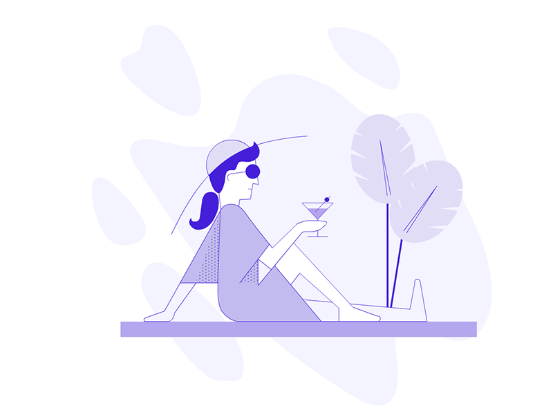 Vacation time animation character character design gif illustration vacation